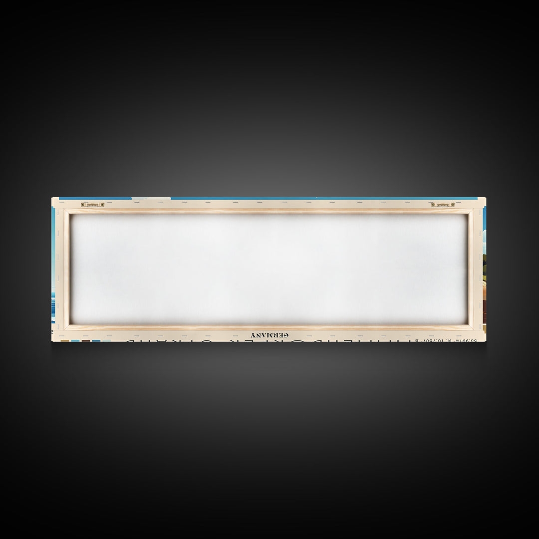 Timmendorfer Strand, Germany Panoramic Beach Print, Vacation Gift, Germany Wall Art, Framed Canvas Print, Framed Beach Painting