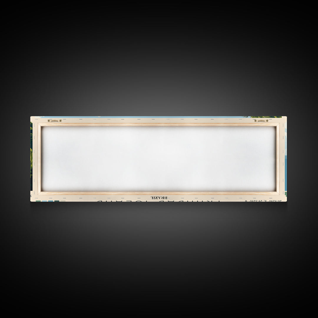 Trinidad Island, Brazil Panoramic Print, Vacation Gift, Brazil Wall Art, Beach Painting, Beach Decor, Large Wall Art, Wood Frame Art