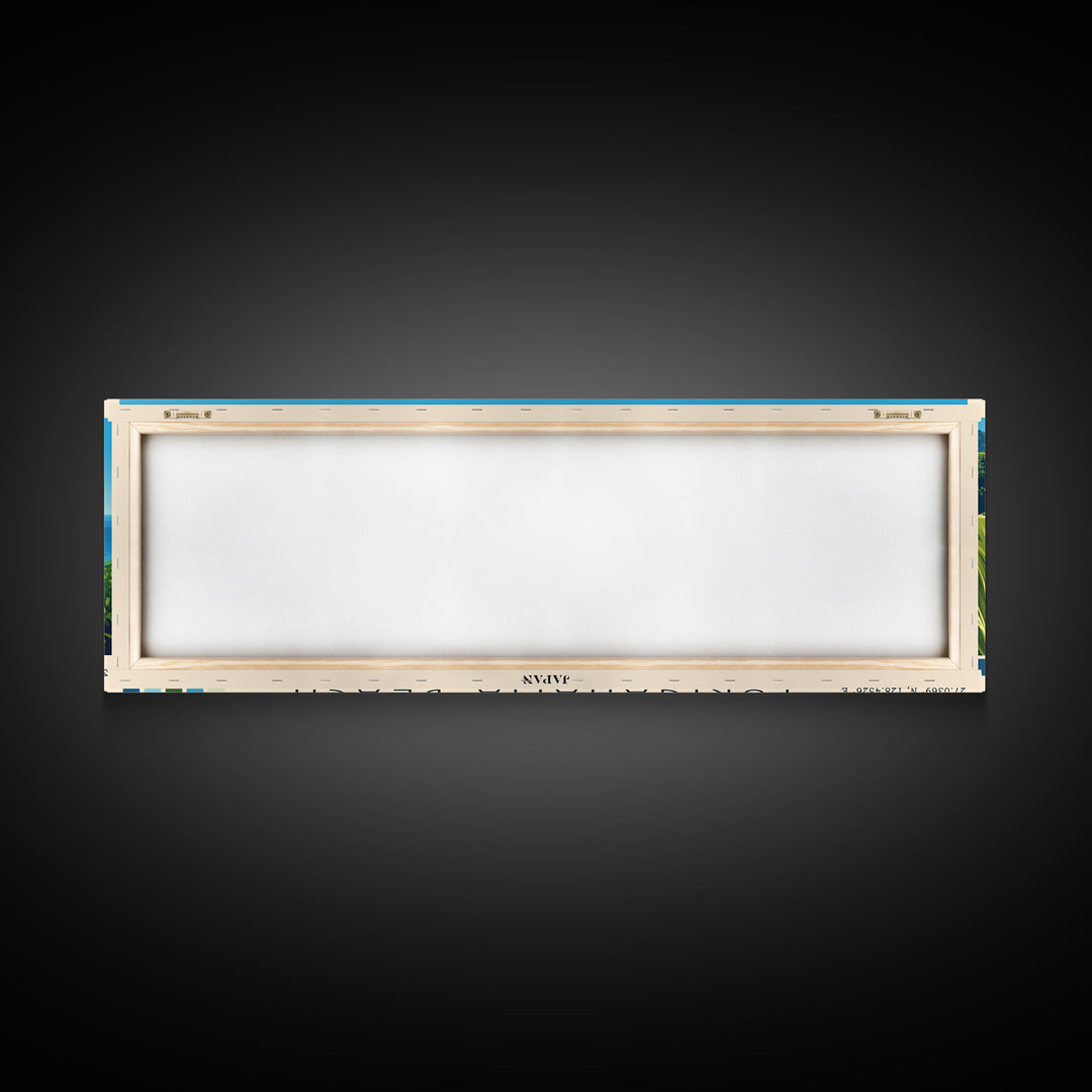 Yurigahama Beach, Japan Panoramic Print, Vacation Gift, Japan Wall Art, Beach Painting, Beach Decor, Large Wall Art, Wood Frame Art