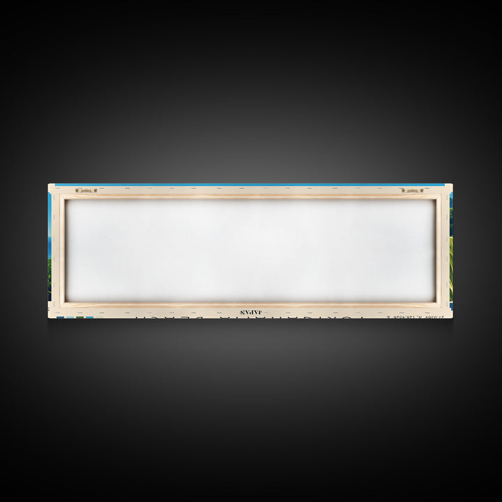 Yurigahama Beach, Japan Panoramic Print, Vacation Gift, Japan Wall Art, Beach Painting, Beach Decor, Large Wall Art, Wood Frame Art