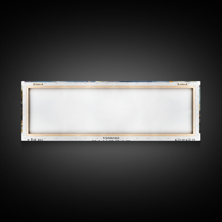 Atlanta Georgia Panoramic Watercolor Painting, Framed Canvas Print, Scenic City Art, Travel Poster, Home Decor, Wall Art, Office Wall Art