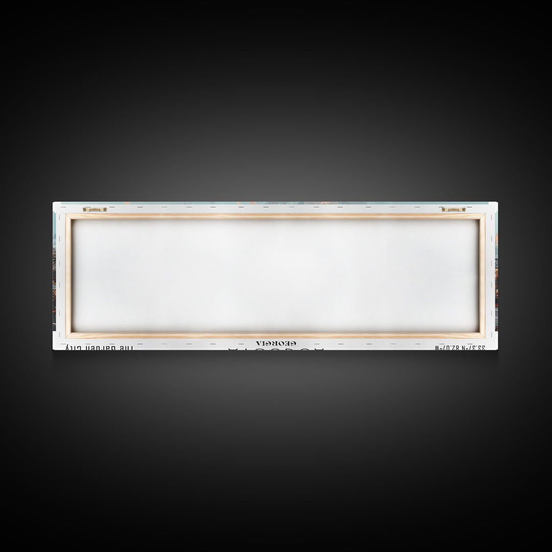 Augusta Georgia Panoramic Painting, Watercolor Framed Canvas Print, Scenic City Art, Travel Poster, Wall Decor, Living Room Art, Gift Idea