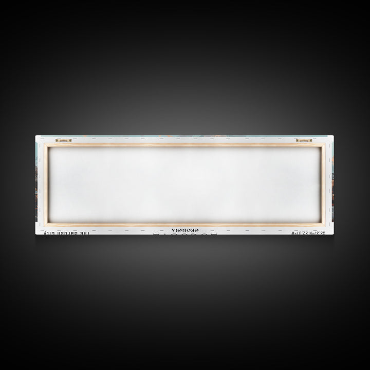 Augusta Georgia Panoramic Painting, Watercolor Framed Canvas Print, Scenic City Art, Travel Poster, Wall Decor, Living Room Art, Gift Idea