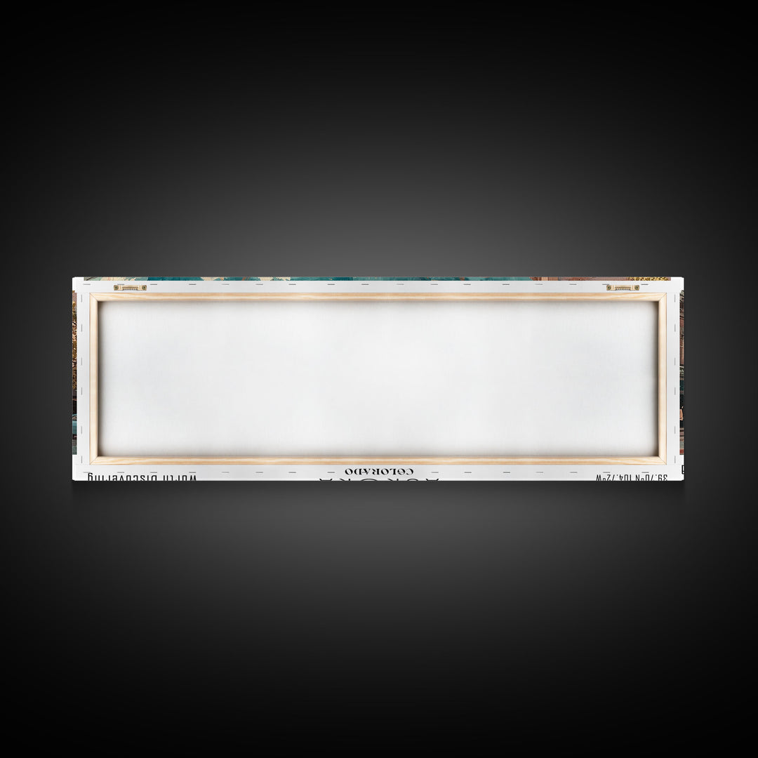 Aurora Colorado Panoramic Painting, Watercolor Framed Canvas Print, Scenic City Art, Travel Poster, Home Decor, Wall Hanging, Office Wall Art