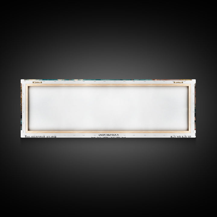 Aurora Colorado Panoramic Painting, Watercolor Framed Canvas Print, Scenic City Art, Travel Poster, Home Decor, Wall Hanging, Office Wall Art