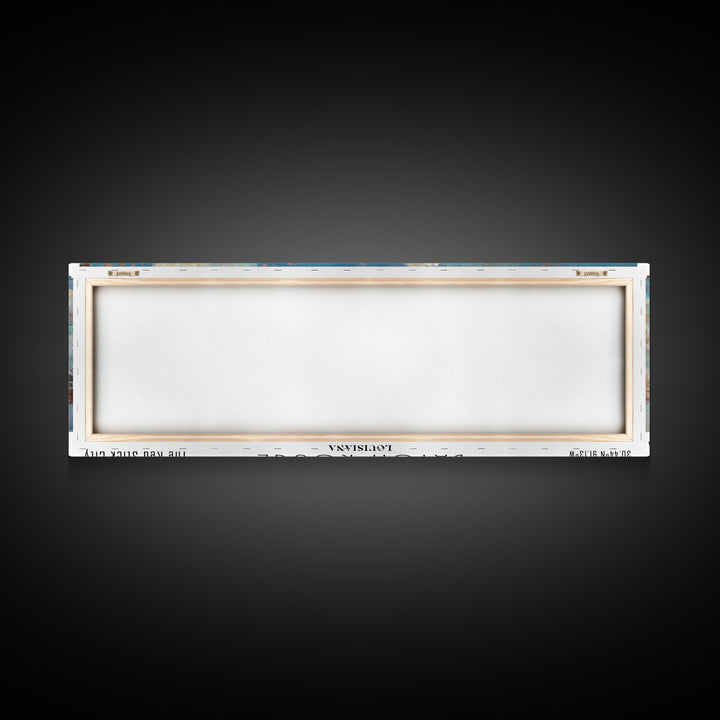 Baton Rouge Louisiana Panoramic Painting, Watercolor Framed Canvas Print, Scenic City Art, Travel Poster, Home Decor, Wall Art, Office Wall Art