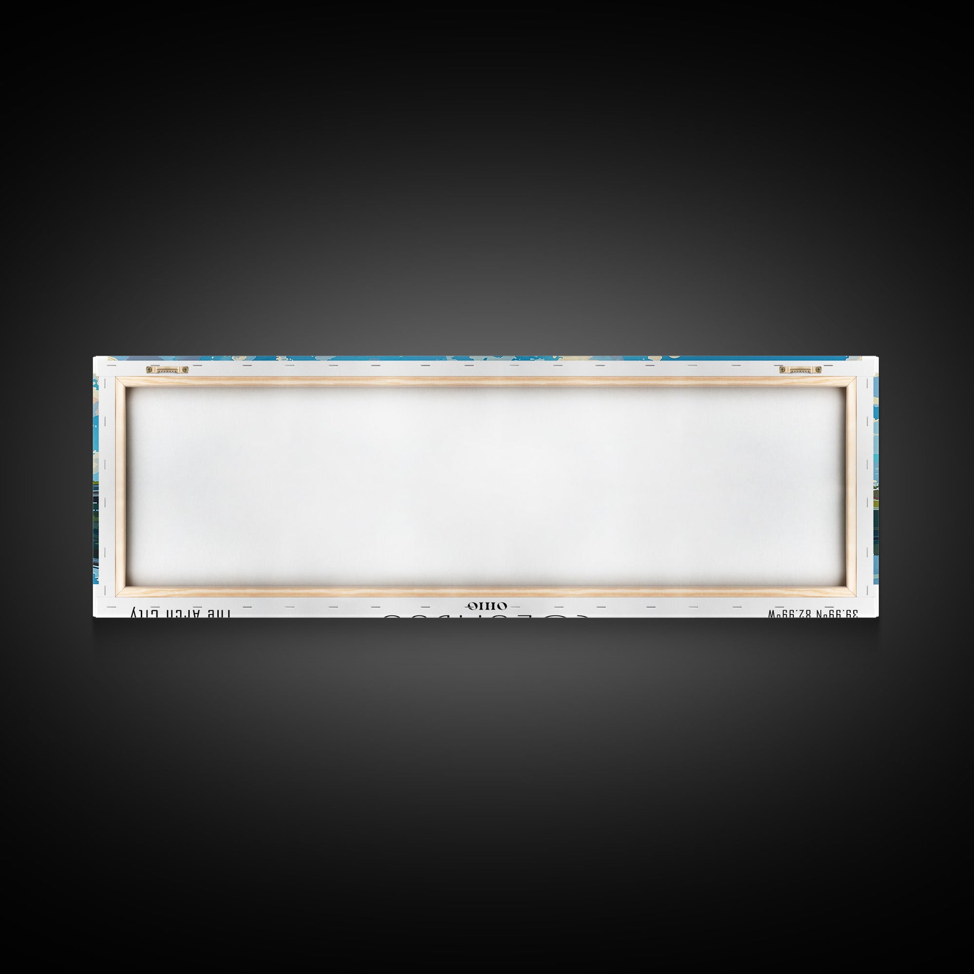 Columbus Ohio Panoramic Watercolor Painting Framed Canvas Print, Travel Poster Art, Urban Cityscape, Home Decor, Living Room Wall Art, Office Decoration, Gift for Ohioans