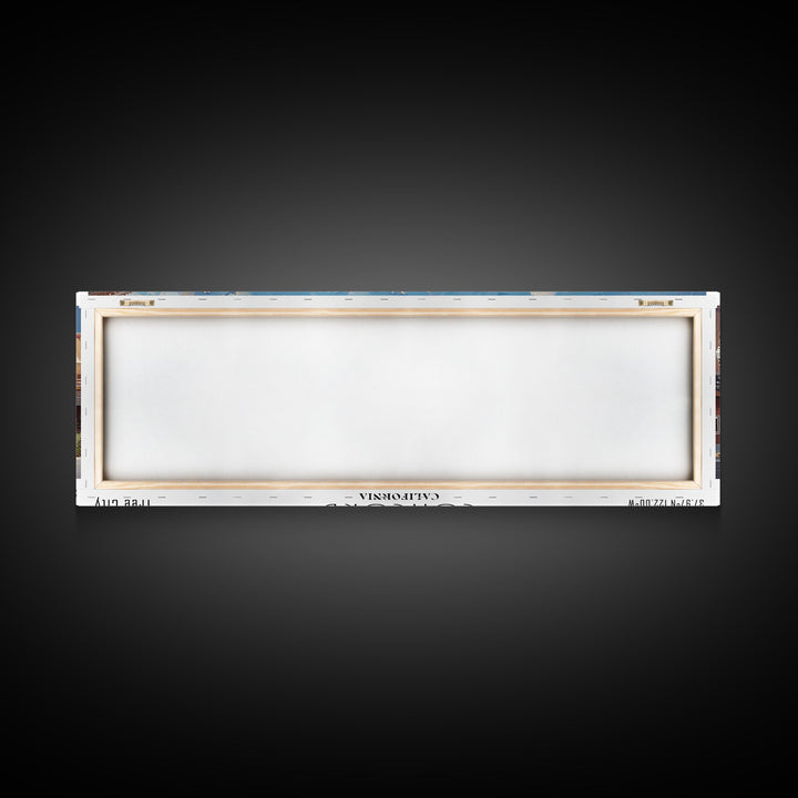 Concord California Panoramic Watercolor Painting Framed Canvas Print, Travel Poster Art, Picturesque Landscape, Living Room Decor, Wall Art, Office Decoration, Unique Travel Gift