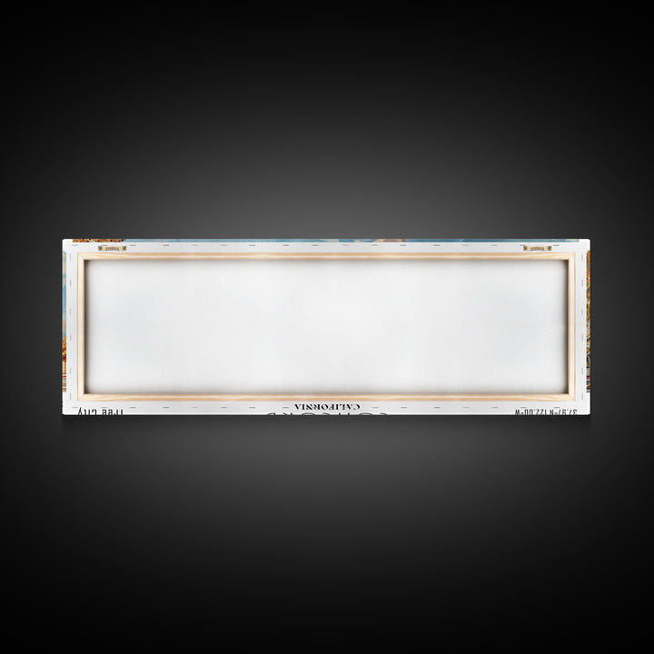 Concord California Panoramic Watercolor Painting Framed Canvas Print, Travel Poster Art, Urban Landscape, Bedroom Wall Art, Living Room Decoration, Office Wall Art, California-Themed Gift