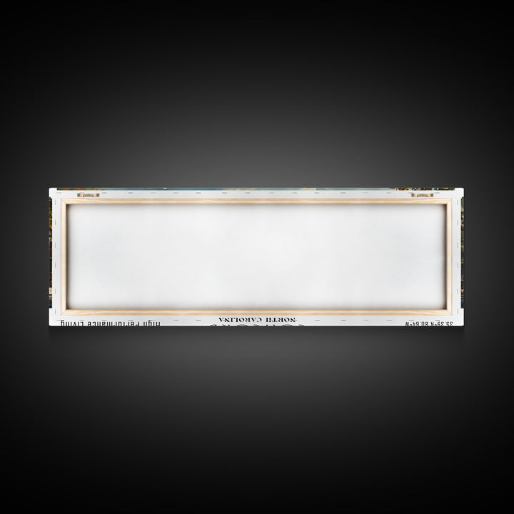 Concord North Carolina Panoramic Watercolor Painting Framed Canvas Print, Travel Poster Art, Urban Cityscape, Living Room Decor, Wall Hanging, Office Art, Southern Charm Gift