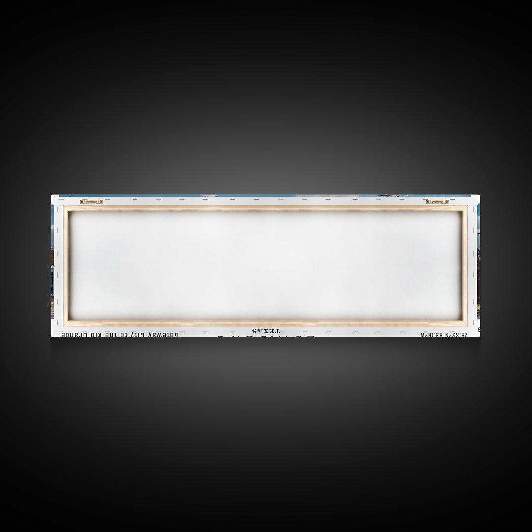 Edinburg Texas Panoramic Watercolor Painting, Scenic Framed Canvas Print, Urban Wall Art for Office, Travel Poster, Home Decor, City Gift Idea