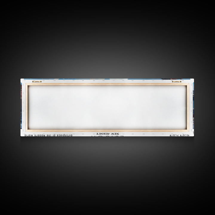 Edison New Jersey Panoramic Watercolor Painting, Scenic Framed Canvas Print, Urban Wall Art for Living Room, Travel Poster, Home Decor, City Gift Idea