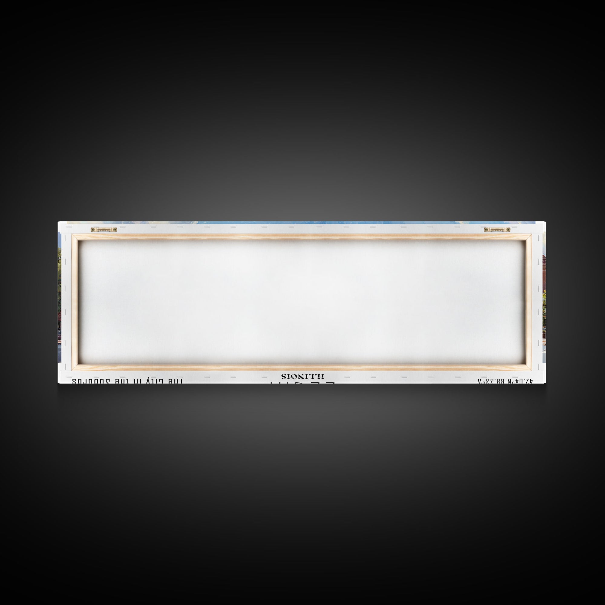 Elgin Illinois Panoramic Watercolor Painting, Scenic Framed Canvas Print, Urban Wall Art for Living Room, Travel Poster, Home Decor, City Gift Idea