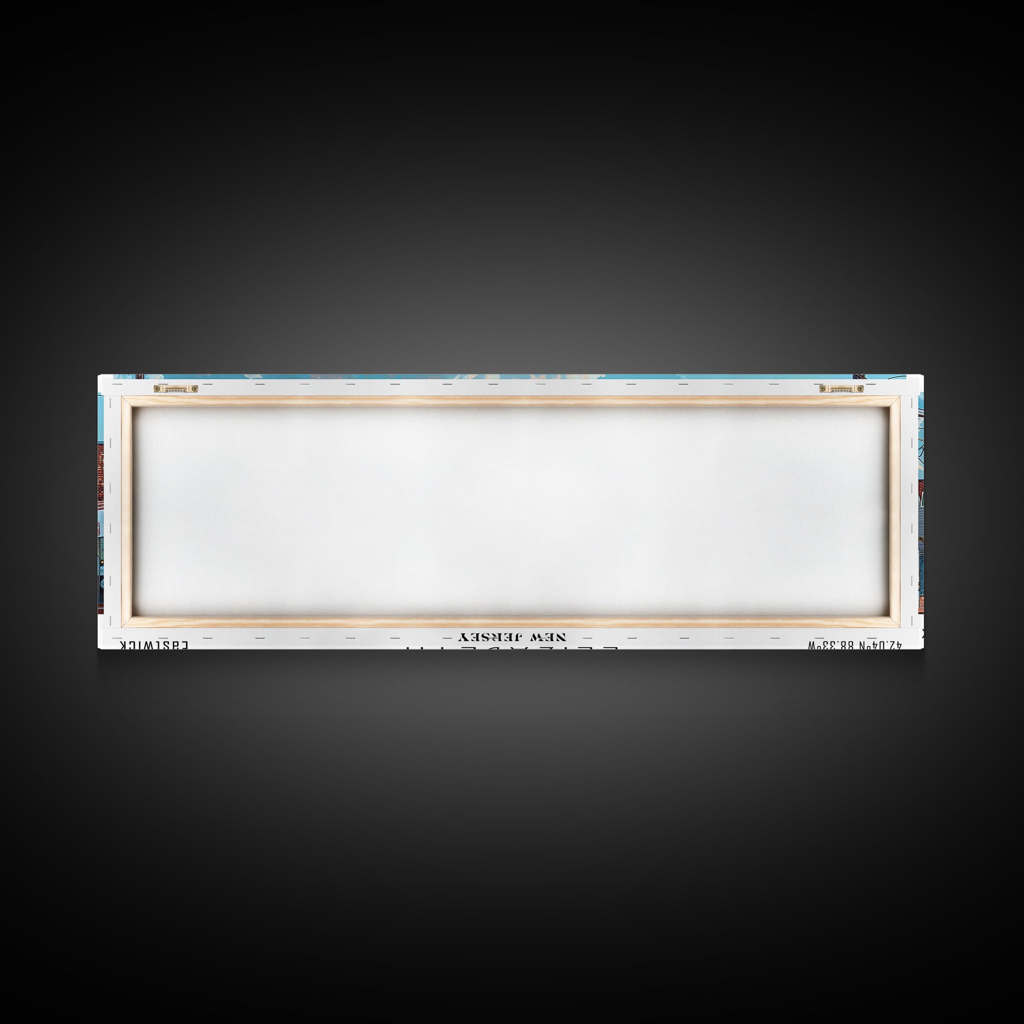 Elizabeth New Jersey Panoramic Watercolor Painting, Scenic Framed Canvas Print, Urban Wall Art for Office, Travel Decor, City Print, Gift Idea