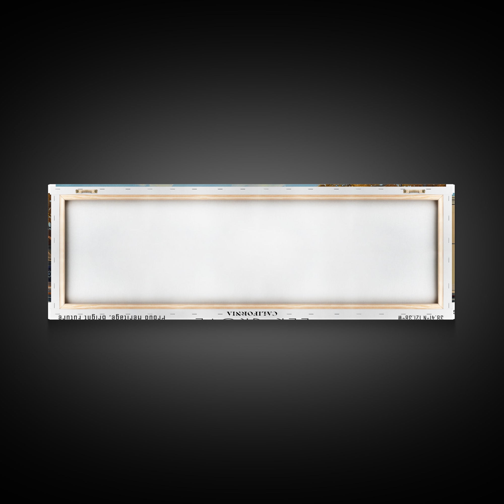 Elk Grove California Panoramic Watercolor Painting, Scenic Framed Canvas Print, Urban Wall Art for Living Room, Travel Poster, Home Decor, City Gift Idea