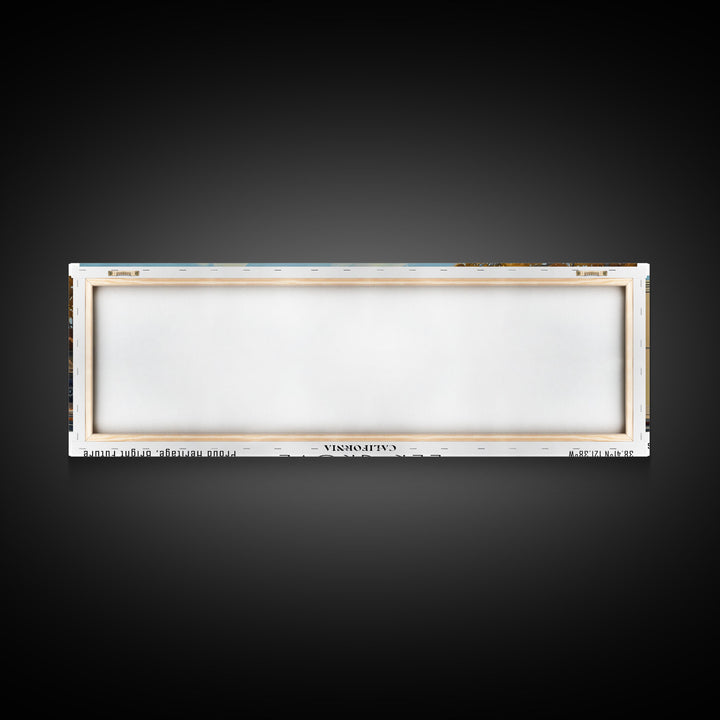 Elk Grove California Panoramic Watercolor Painting, Scenic Framed Canvas Print, Urban Wall Art for Living Room, Travel Poster, Home Decor, City Gift Idea