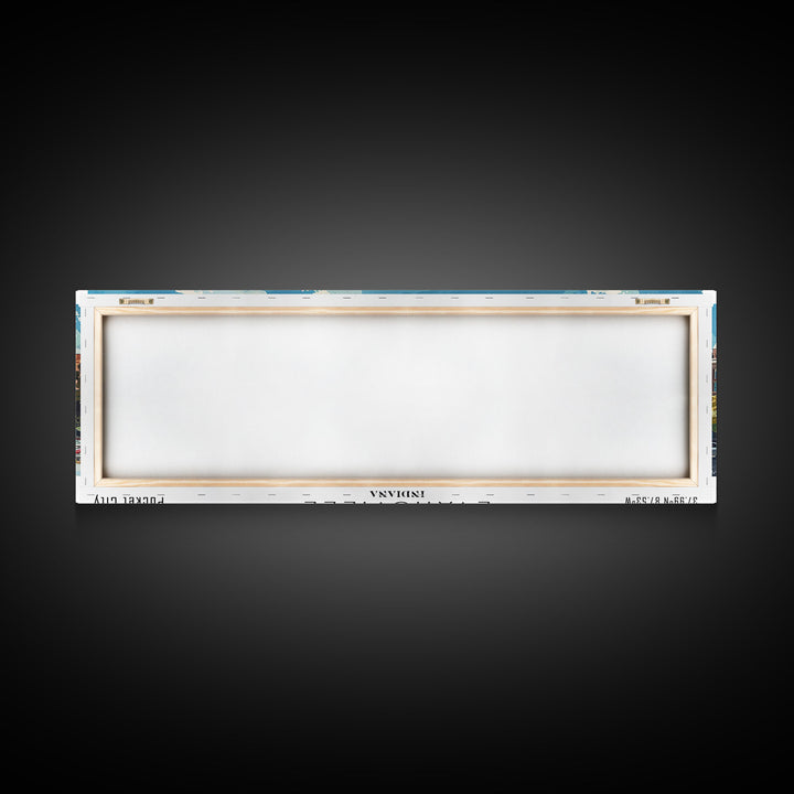 Evansville Indiana Panoramic Watercolor Painting, Scenic Framed Canvas Print, Urban Wall Art for Living Room, Travel Poster, Home Decor, City Gift Idea