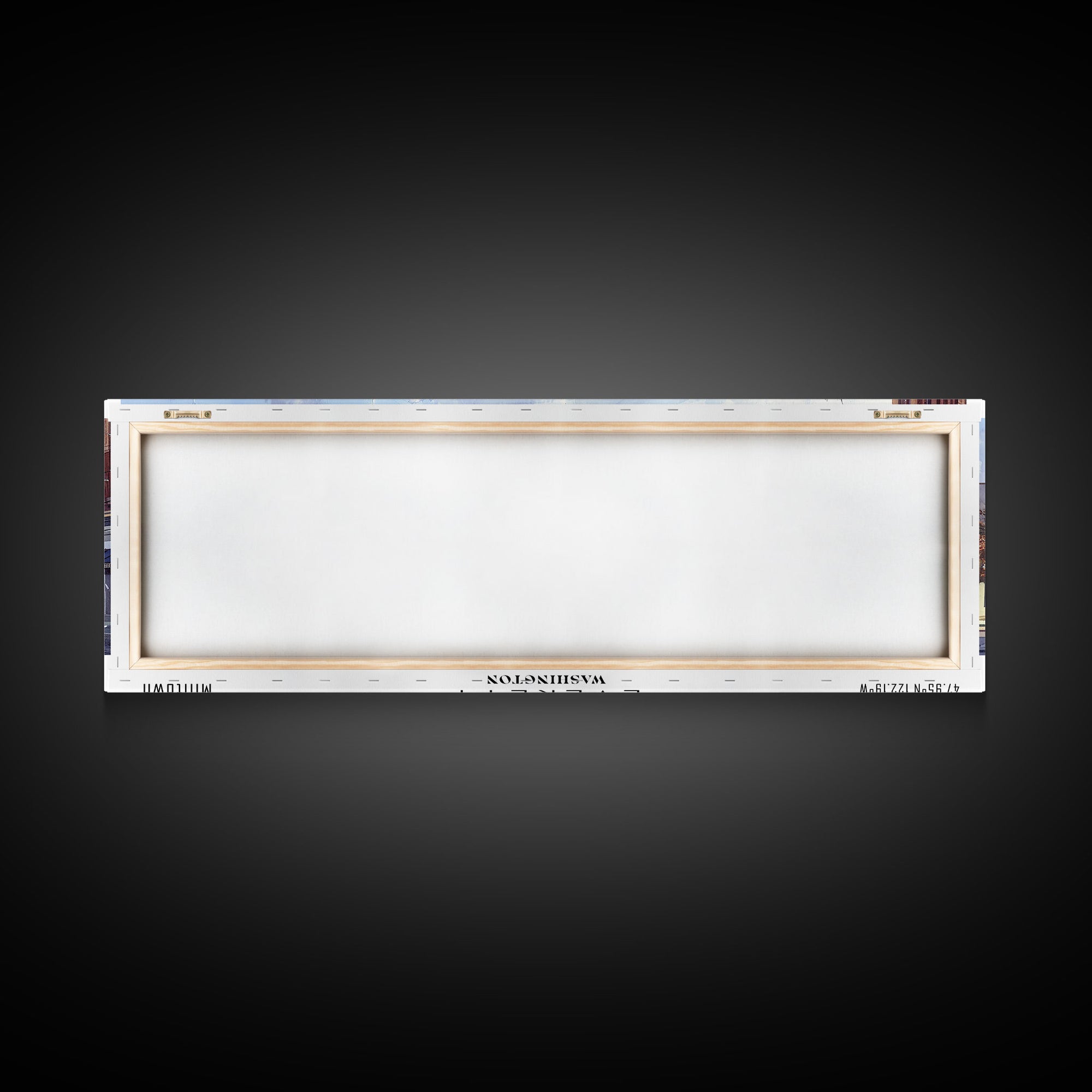Everett Washington Panoramic Watercolor Painting, Scenic Framed Canvas Print, Urban Wall Art for Office, Travel Decor, City Print, Gift Idea