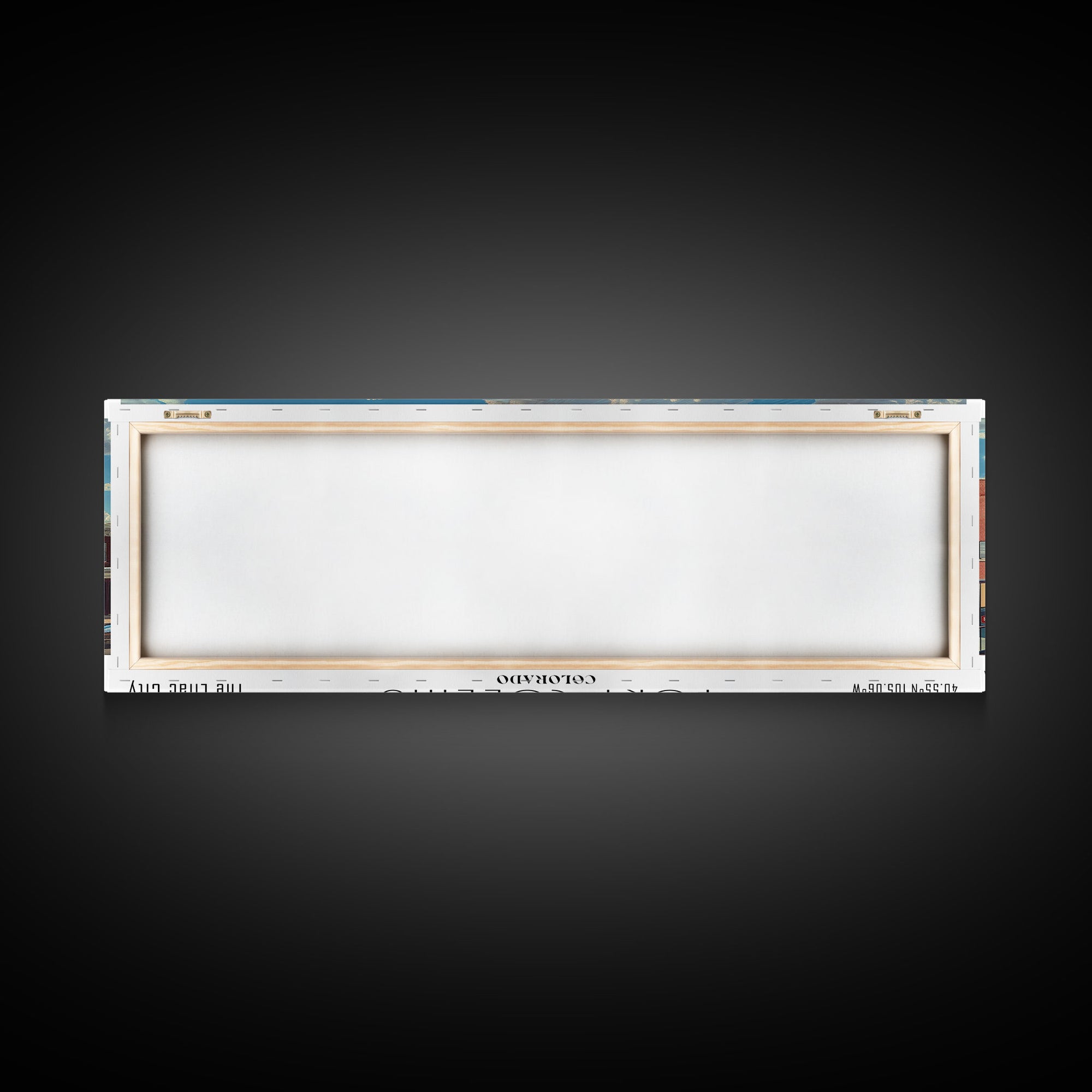 Fort Collins Colorado Panoramic Watercolor Painting, Scenic Framed Canvas Print, Urban Wall Art for Office, Travel Decor, City Print, Gift Idea