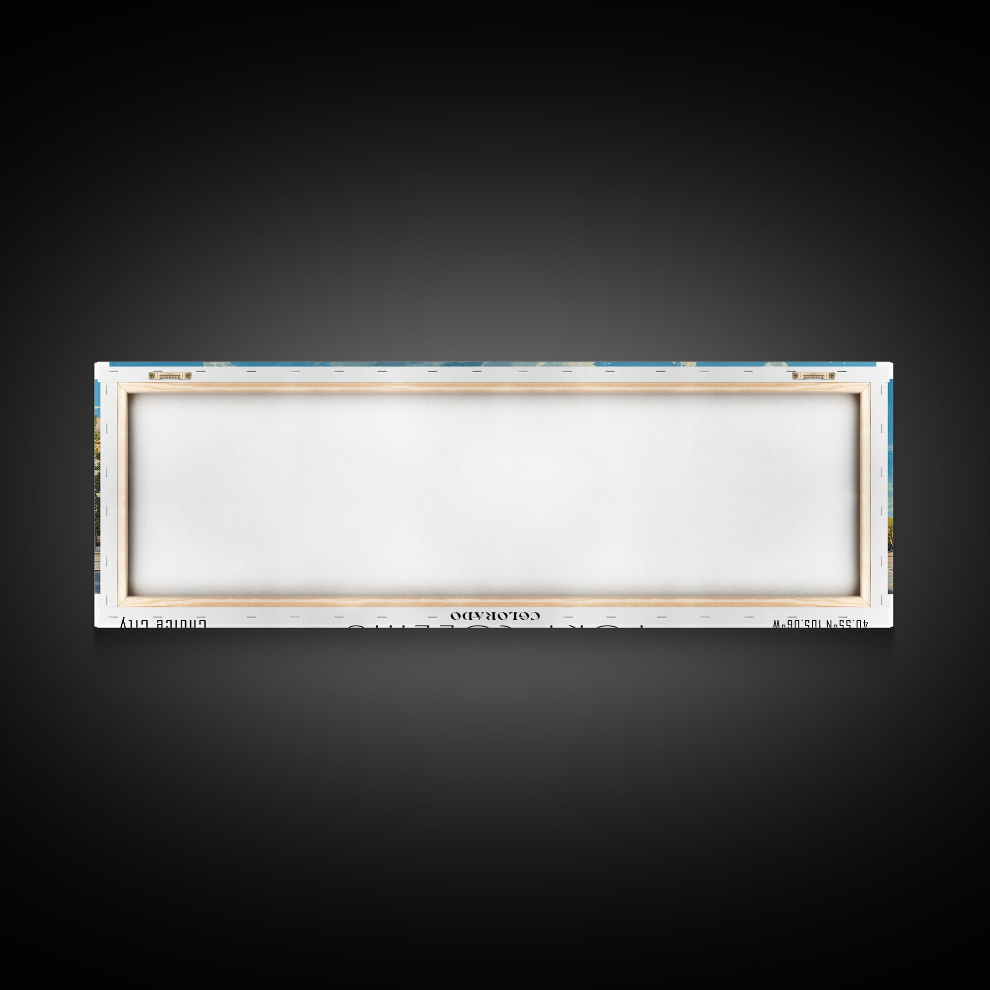 Fort Collins Colorado Panoramic Watercolor Painting, Scenic Framed Canvas Print, Urban Wall Art for Office, Travel Decor, City Print, Gift Idea