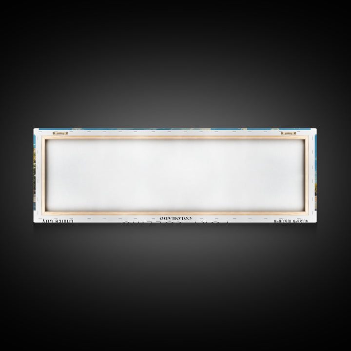Fort Collins Colorado Panoramic Watercolor Painting, Scenic Framed Canvas Print, Urban Wall Art for Office, Travel Decor, City Print, Gift Idea