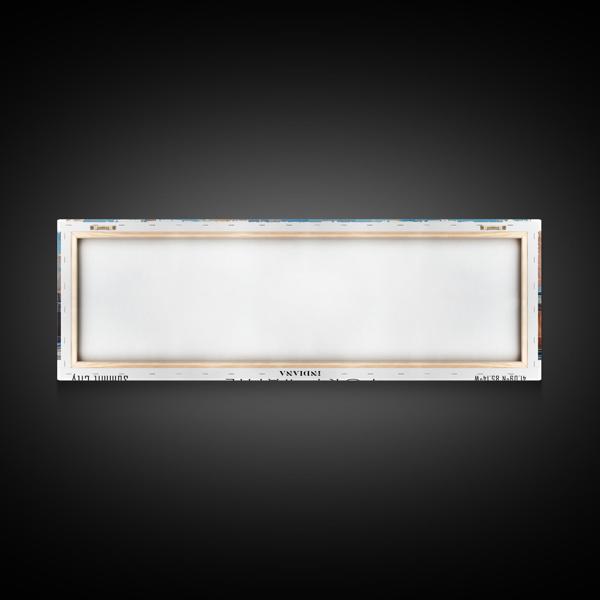 Fort Wayne Indiana Panoramic Watercolor Painting, Urban Framed Canvas Print, Cityscape Wall Art for Living Room, Travel Decor, Home Gift Idea