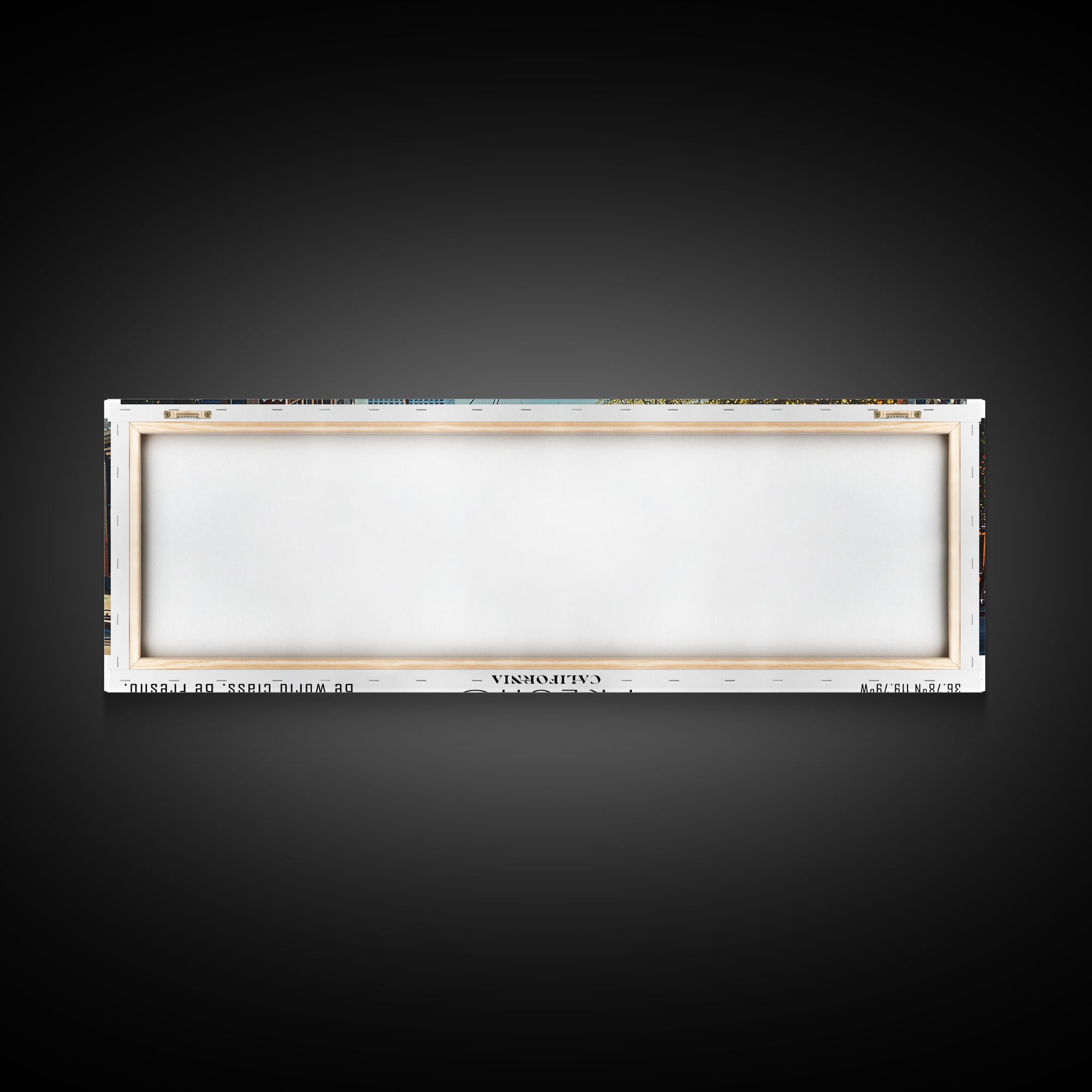 Fresno California Panoramic Watercolor Painting, Scenic Framed Canvas Print, Urban Wall Art for Living Room, Travel Decor, City Print, Gift Idea