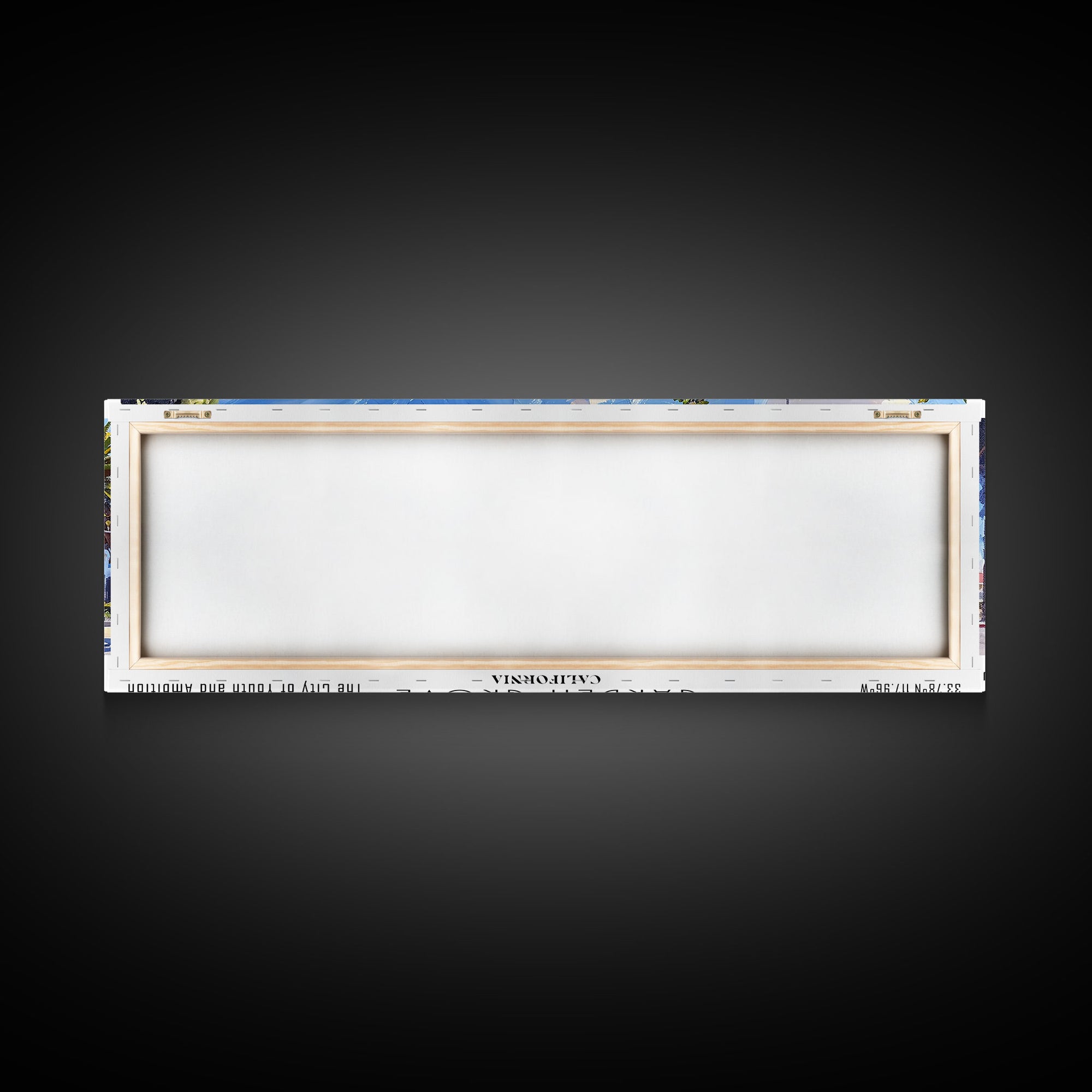 Garden Grove California Panoramic Watercolor Painting, Urban Framed Canvas Print, Cityscape Wall Art for Living Room, Travel Decor, Office Art, Gift Idea