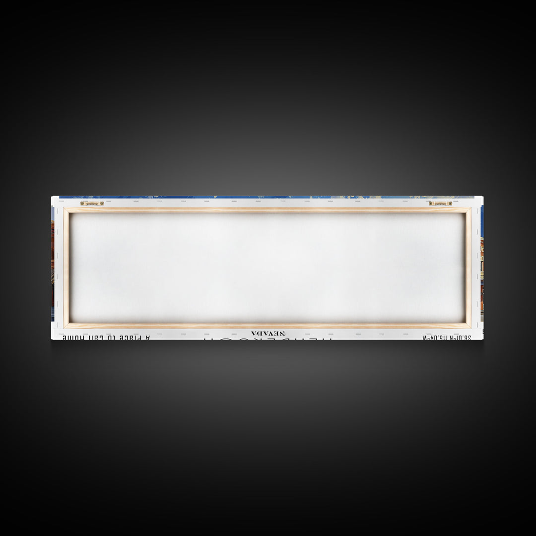 Henderson Nevada Panoramic Watercolor Painting, Urban Framed Canvas Print, Cityscape Wall Art for Office, Travel Decor, Home Gift Idea