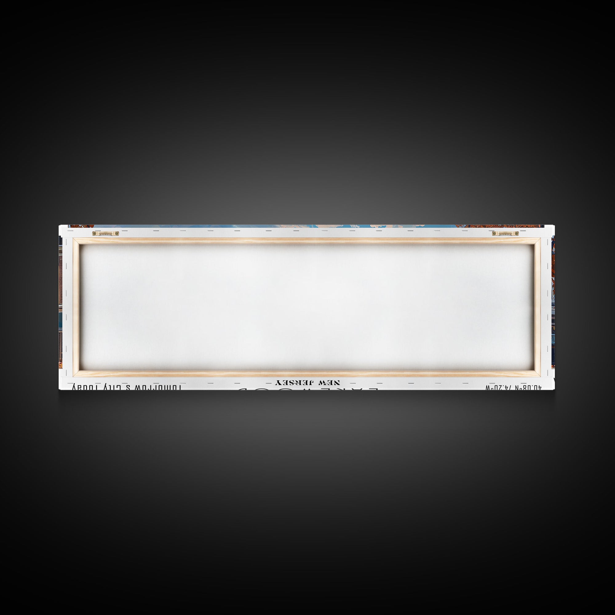 Lakewood New Jersey Panoramic Watercolor Cityscape, Framed Canvas Print for Living Room, Office Wall Art, Urban Decor, Travel Poster