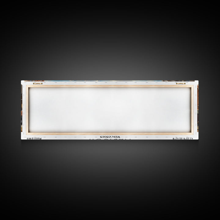 Madison Wisconsin Panoramic Framed Canvas Print, Stunning Watercolor Painting, City Wall Art, Office Decor, Living Room Art, Travel Poster