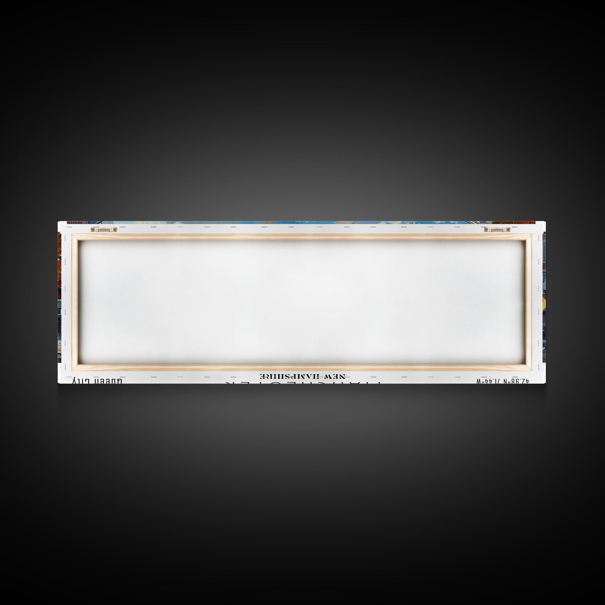 Manchester New Hampshire Panoramic Framed Canvas Print, Beautiful Watercolor Painting, City Wall Art, Office Decor, Living Room Art