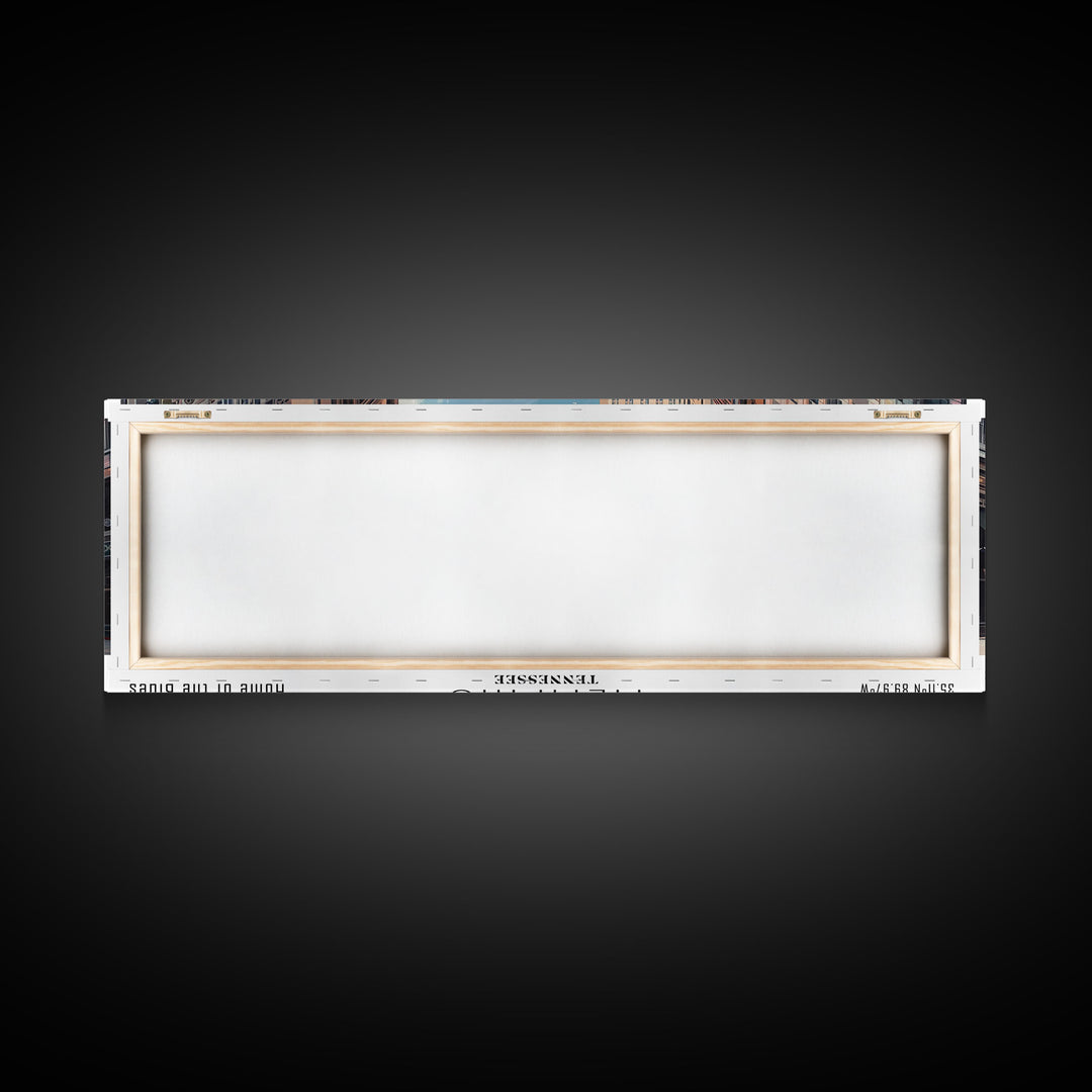 Memphis Tennessee Panoramic Framed Canvas Print, Watercolor Cityscape for Home, Office Wall Art, Living Room Decor, Travel Poster, Gift Idea