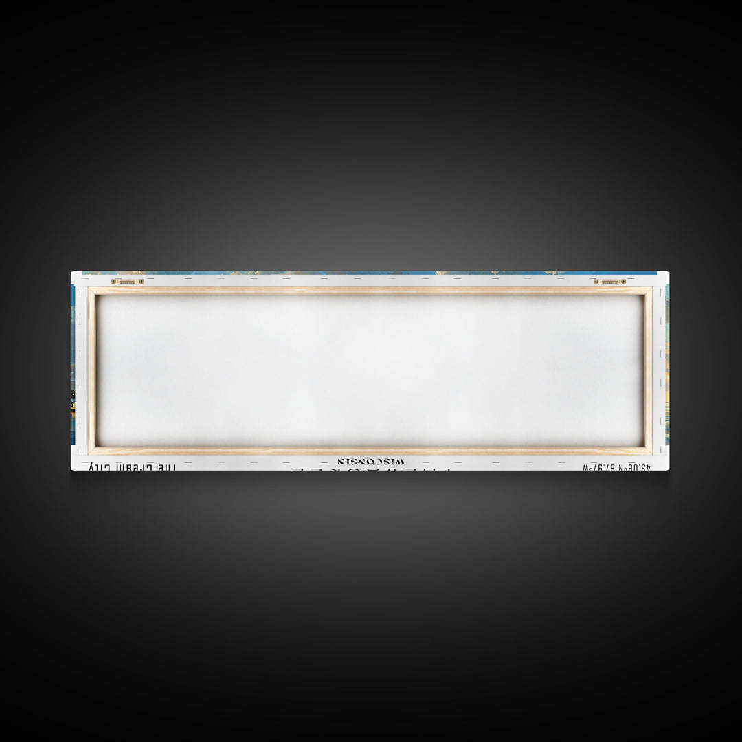 Milwaukee Wisconsin Panoramic Framed Canvas Print, Beautiful Watercolor Painting, Office Wall Art, Travel Poster, Home Decor, City Art