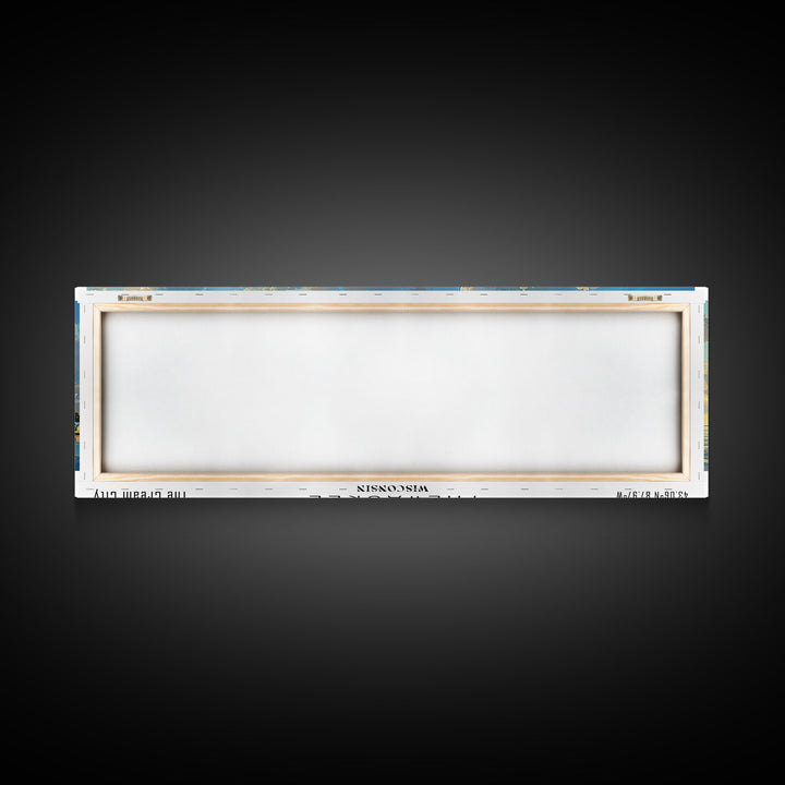 Milwaukee Wisconsin Panoramic Framed Canvas Print, Beautiful Watercolor Painting, Office Wall Art, Travel Poster, Home Decor, City Art