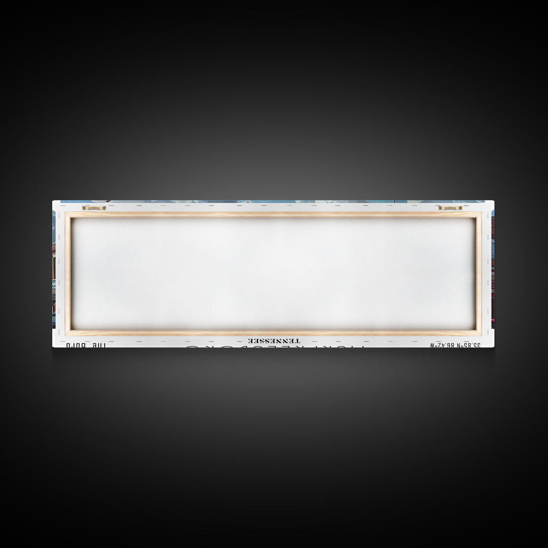 Murfreesboro Tennessee Panoramic Framed Canvas Print, Stunning Watercolor City Art, Office Wall Decor, Travel Poster, Living Room Decor