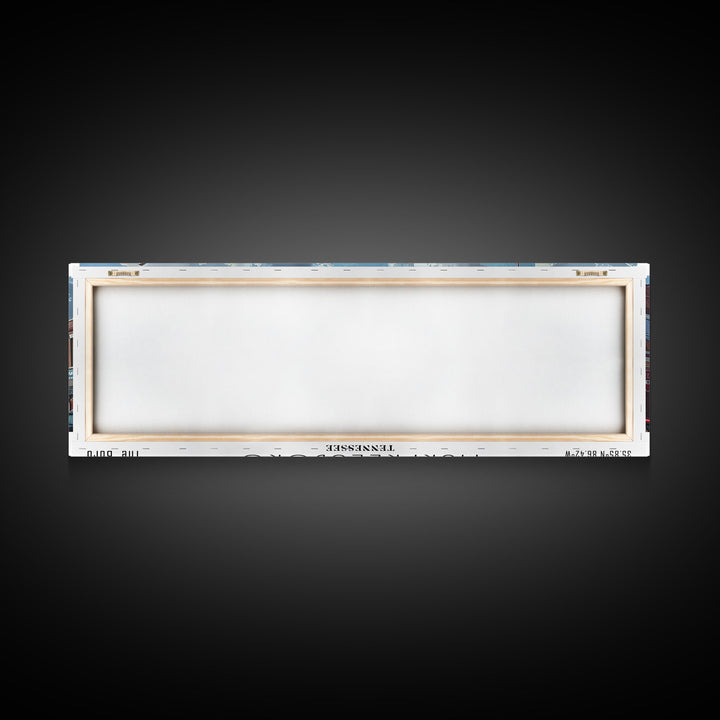 Murfreesboro Tennessee Panoramic Framed Canvas Print, Stunning Watercolor City Art, Office Wall Decor, Travel Poster, Living Room Decor