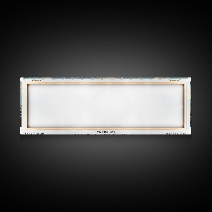 New Orleans Louisiana Panoramic Painting, Framed Canvas Print for Home Decor, Unique Watercolor Art, Travel Poster, Cityscape Gift Idea