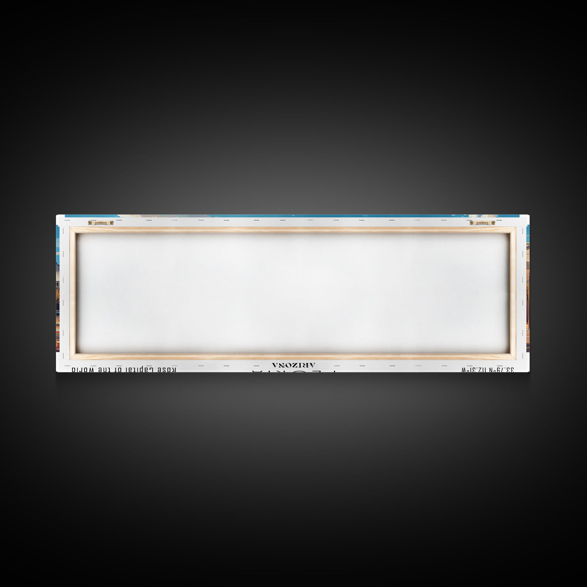 Peoria Arizona Panoramic Framed Canvas Print, Watercolor Cityscape Art, Travel Poster, Home Decor, Urban Gift Idea, Living Room Art