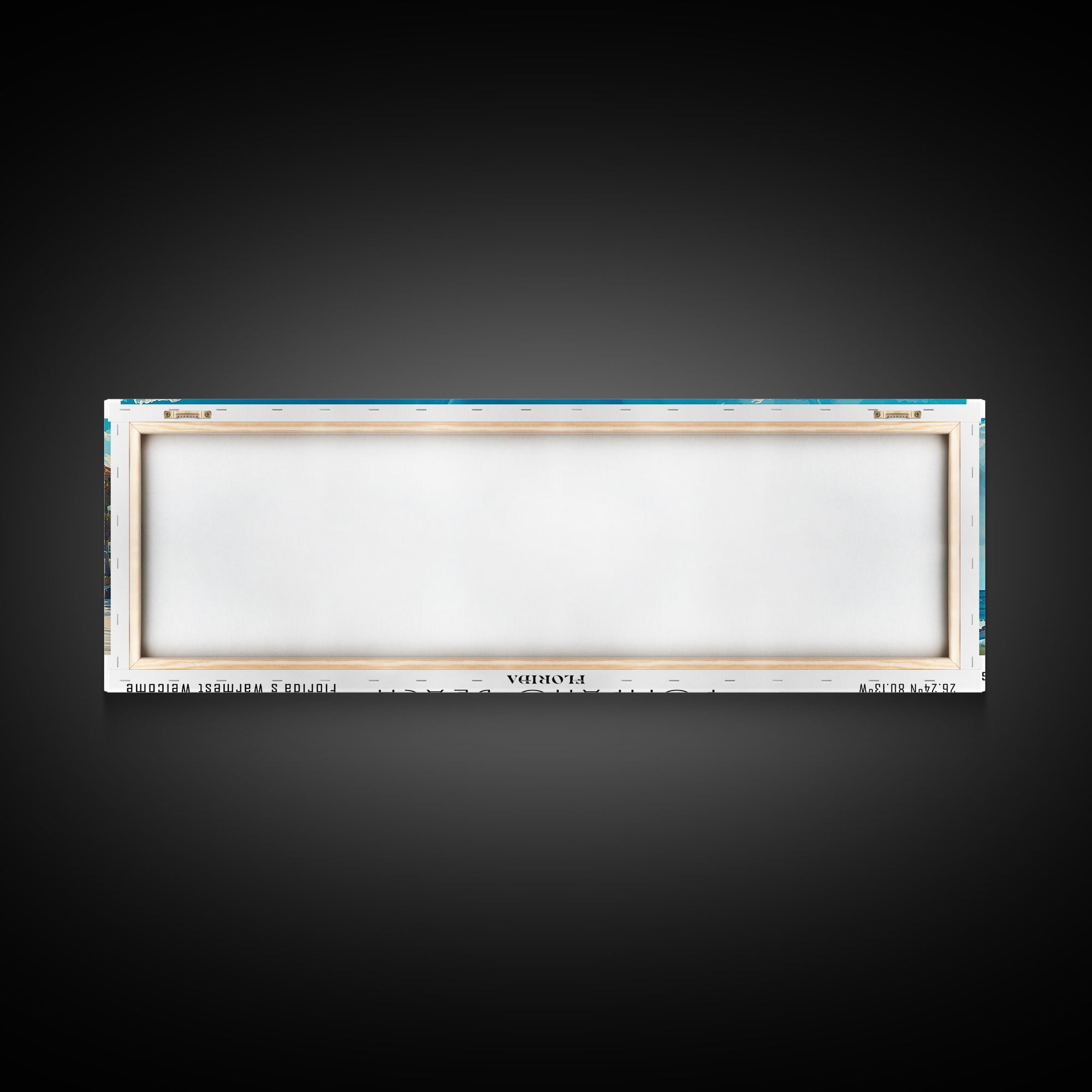 Pompano Beach Florida Panoramic Framed Canvas Print, Watercolor Cityscape Art, Travel Poster, Home Decor, Urban Gift Idea, Living Room Art