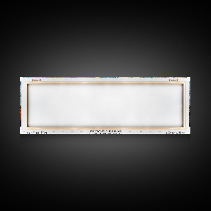 Raleigh North Carolina Panoramic Print, Artistic Framed Canvas Print, City Travel Poster, Home Decoration, Wall Art, Gift Idea