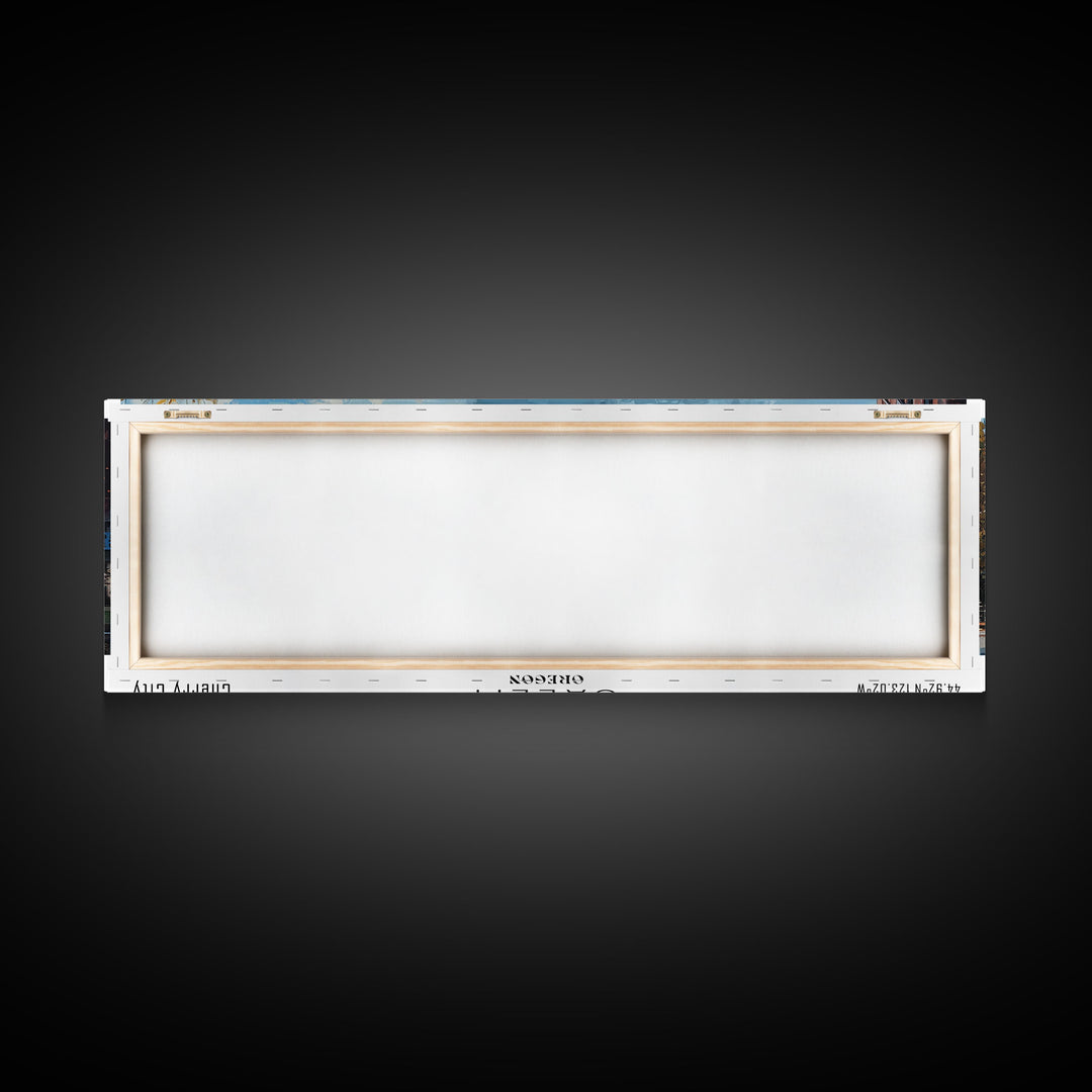 Salem Oregon Panoramic Print, Beautiful Framed Canvas Print, City Travel Poster, Home Decoration, Wall Art, Office Gift