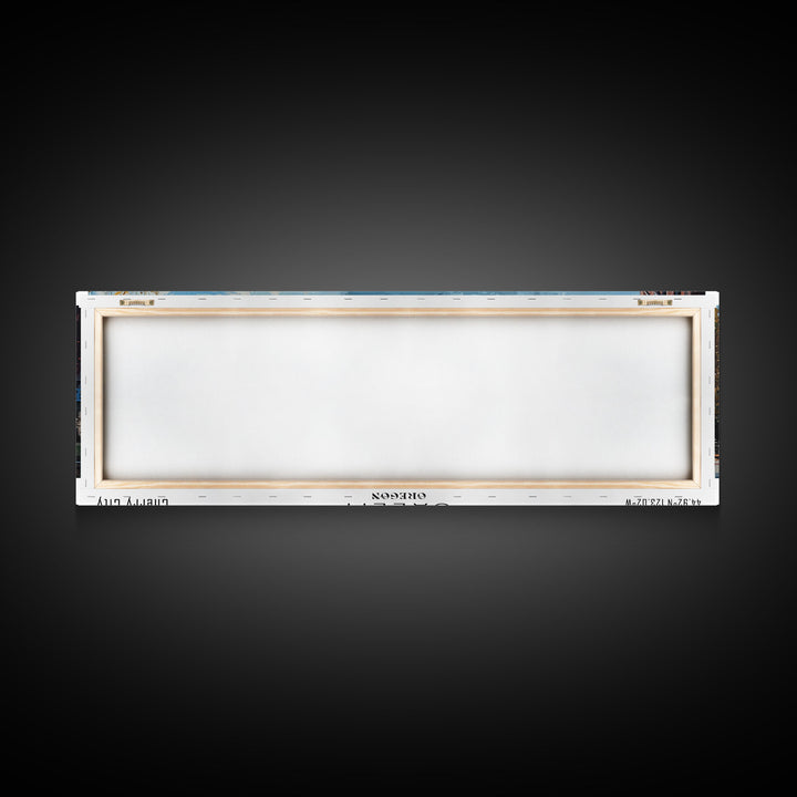 Salem Oregon Panoramic Print, Beautiful Framed Canvas Print, City Travel Poster, Home Decoration, Wall Art, Office Gift