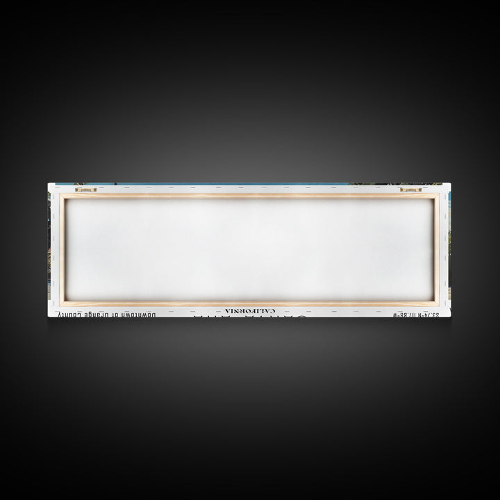 Santa Ana California Panoramic Print, Elegant Framed Canvas Print, Travel Poster Art, Home Decor, Living Room Wall Art