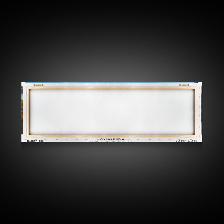 Vancouver Washington Panoramic Painting, Framed Canvas Print, Vintage Travel Poster, Artistic Wall Art, Unique Office Decor, Living Room Gift