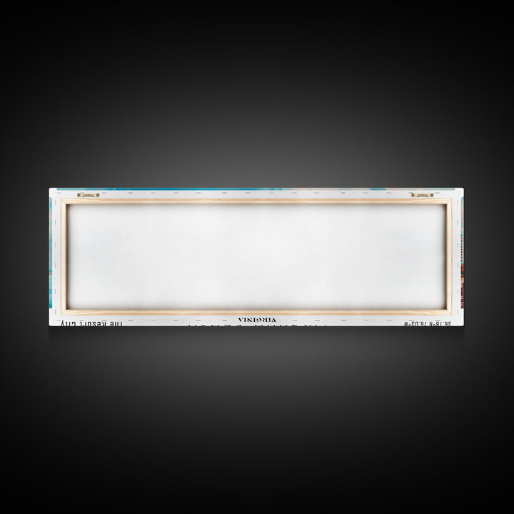 Virginia Beach Virginia Panoramic Painting, Framed Canvas Print, Retro Style Travel Poster, Unique Home Decor, Artistic Office Wall Art
