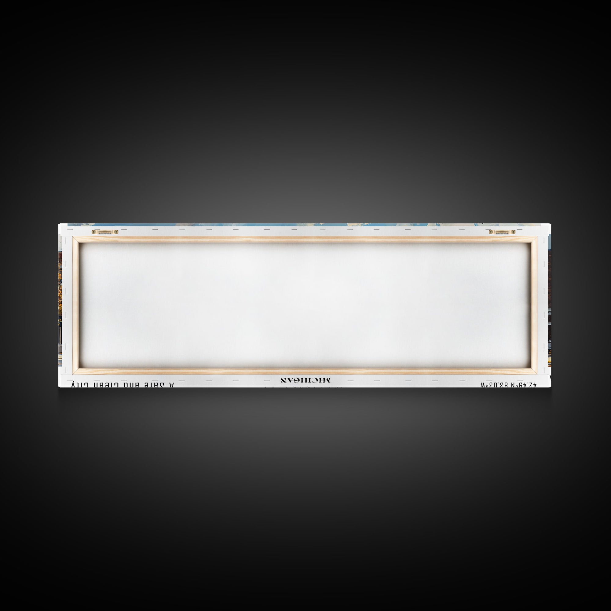 Warren Michigan Panoramic Framed Canvas Print, Vintage Travel Poster, Unique Wall Art, Artistic Home Decor, Office Gift Idea