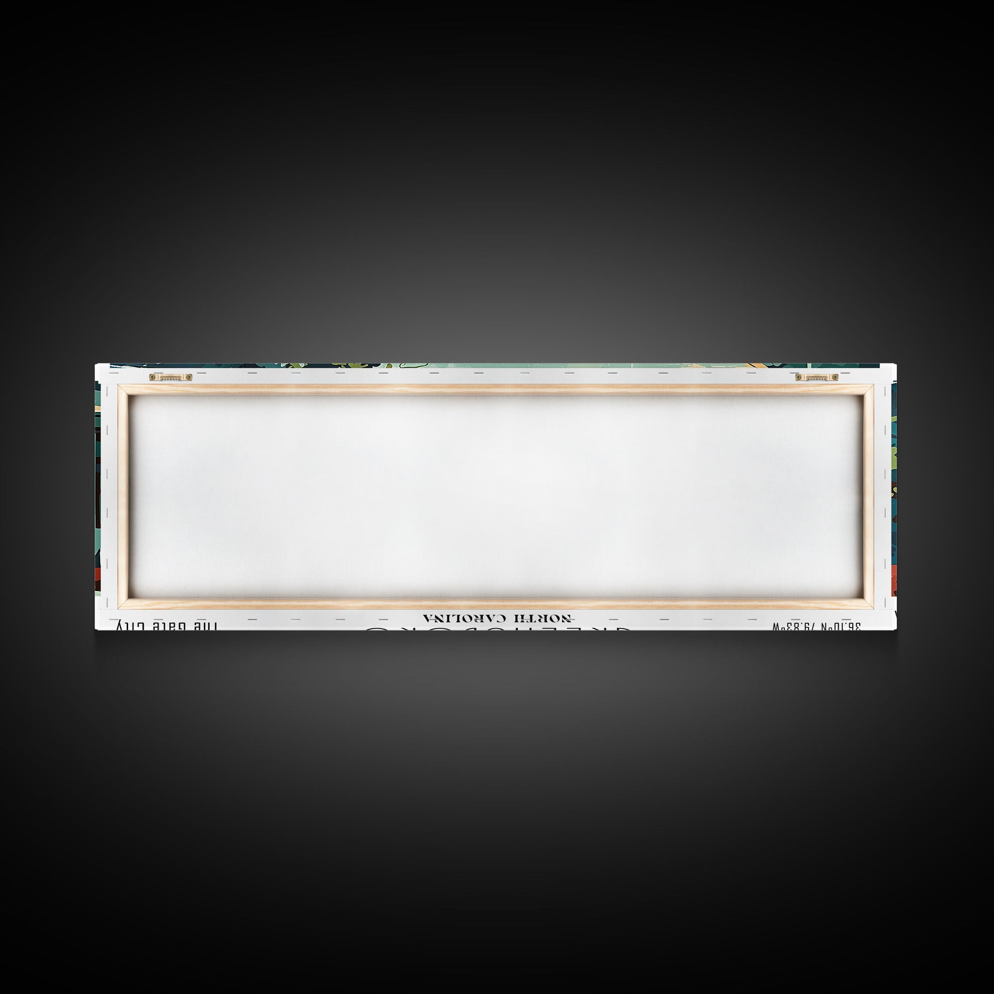 Greensboro North Carolina Panoramic Painting, Mid Century Modern Framed Canvas Print, Retro Pop Art Travel Poster, Wall Art, Living Room Decor, Office Art