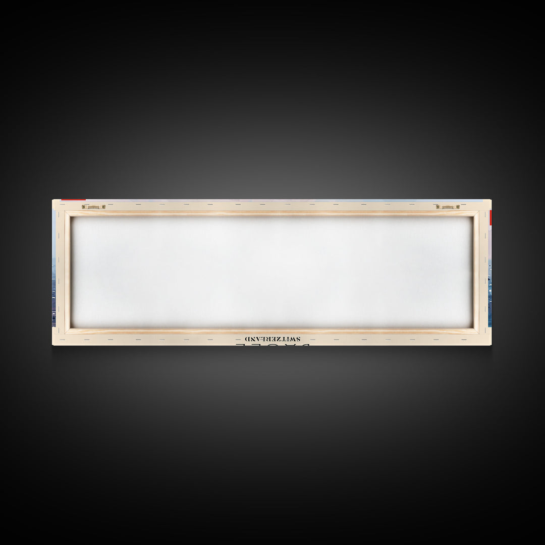 Basel Switzerland Travel Art, City Art, Framed Canvas Print or Metal Wall Art, Europe Travel Poster, Panoramic Wall Art, Extra Wide Wall Art