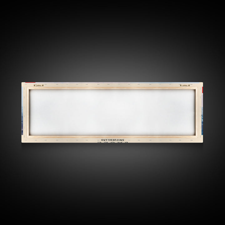 Basel Switzerland Travel Art, City Art, Framed Canvas Print or Metal Wall Art, Europe Travel Poster, Panoramic Wall Art, Extra Wide Wall Art